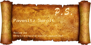 Pavesitz Sarolt névjegykártya